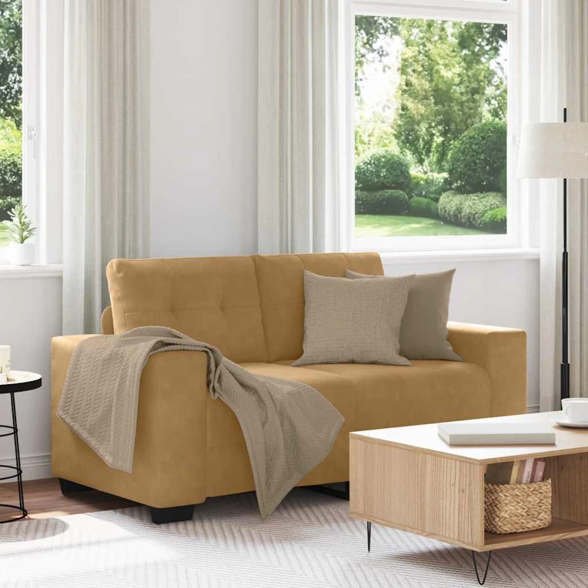 vidaXL VidaXL Loveseat Sofa Compact Velvet Upholstery For Home Use - Sofa
