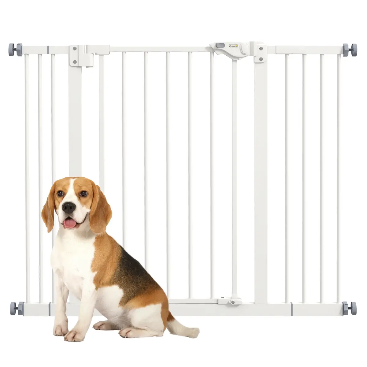 PawHut PawHut Adjustable Safety Gate w/ 2 Extensions and Four Adjustable Screws, White - Pet Gate