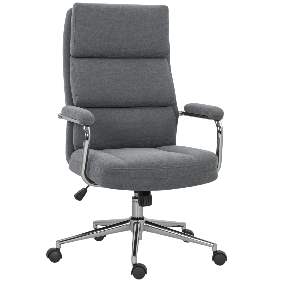 HOMCOM Linen Office Chair 12cm Seat Tilt Home by HOMCOM