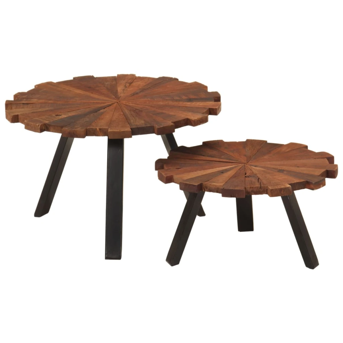 vidaXL vidaXL Coffee Tables Set Reclaimed Wood Iron Home - Coffee Table