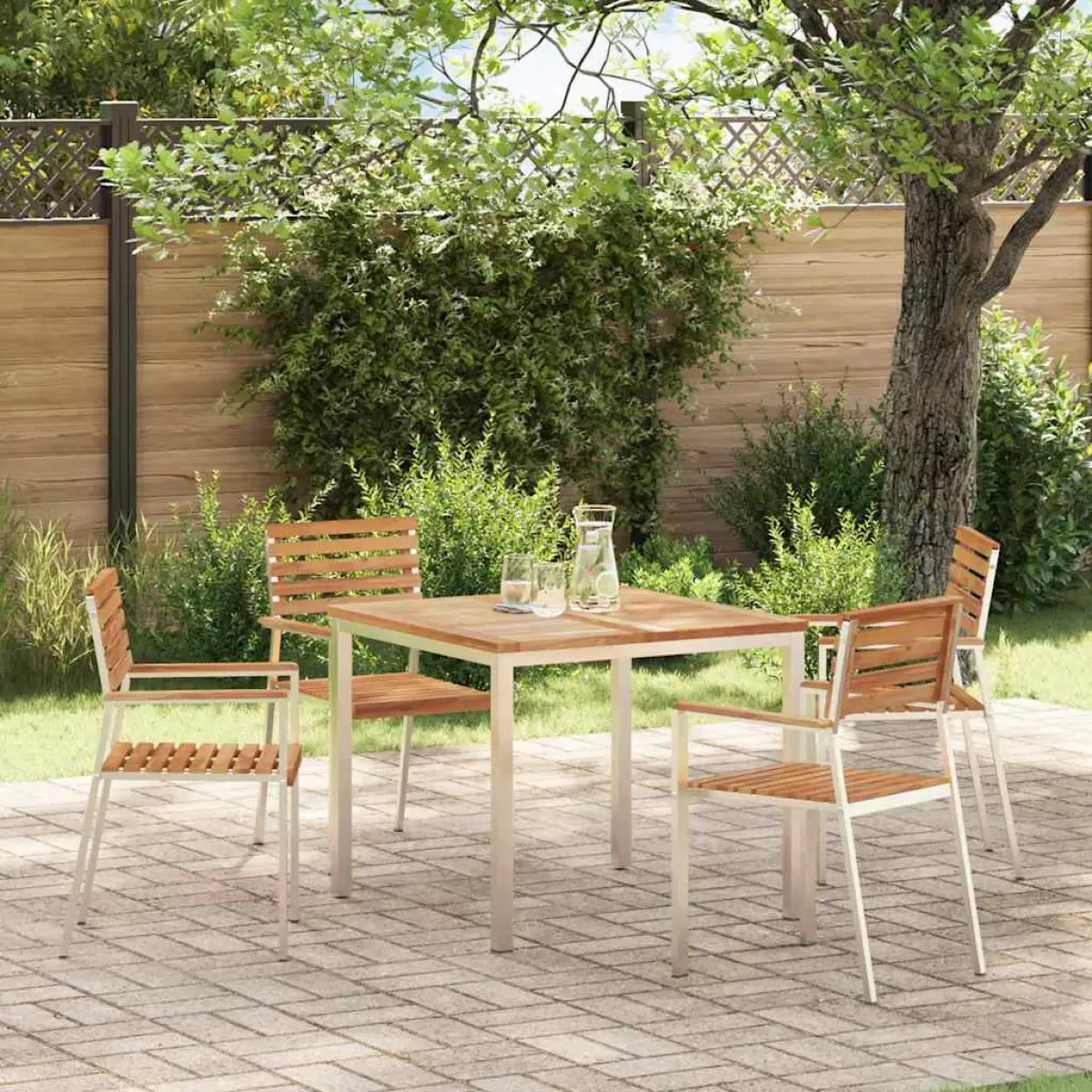 vidaXL vidaXL Garden Chair 4 pcs Oil Natural Solid Teak Wood - Garden Chairs