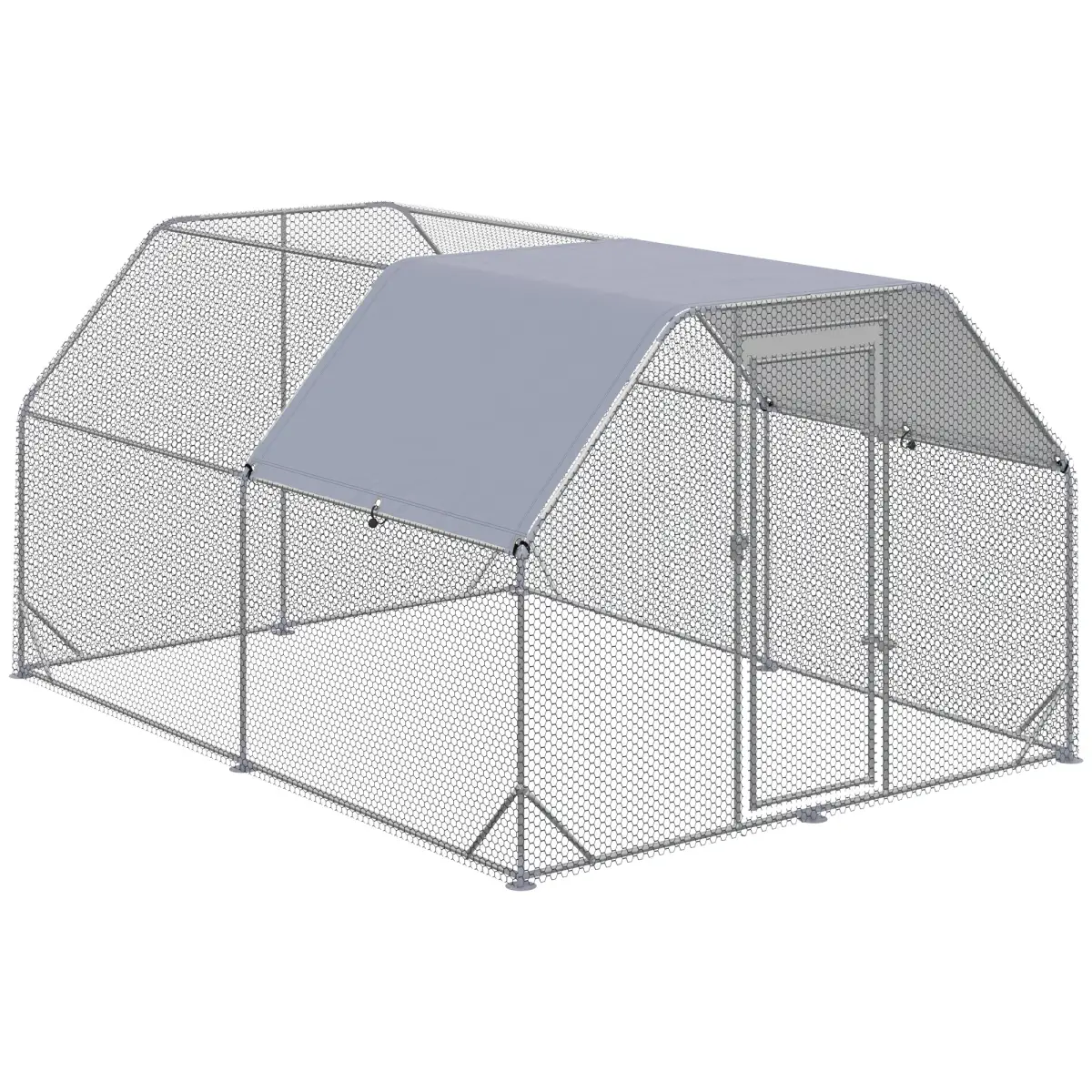 PawHut Chicken Run W/ Roof, Walk In Chicken Coop for 10-12 Chickens, Hen House - Chicken Coop