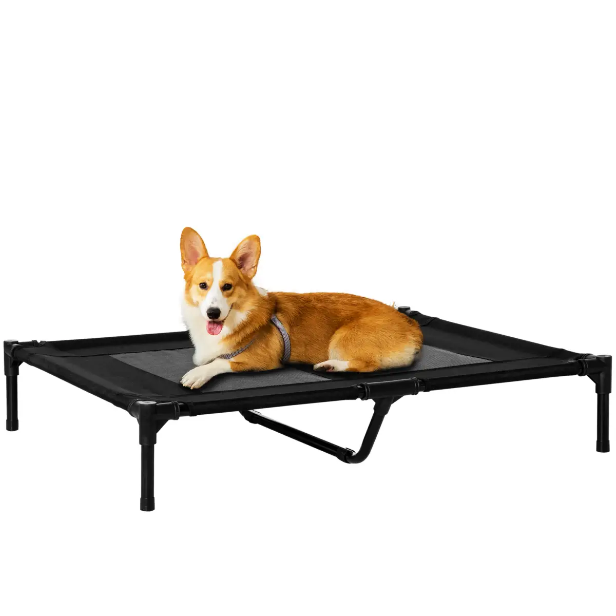 PawHut PawHut Large Pet Cot Portable Dog Cat Sleep Bed Elevated Camping Outdoor Black - Dog Beds