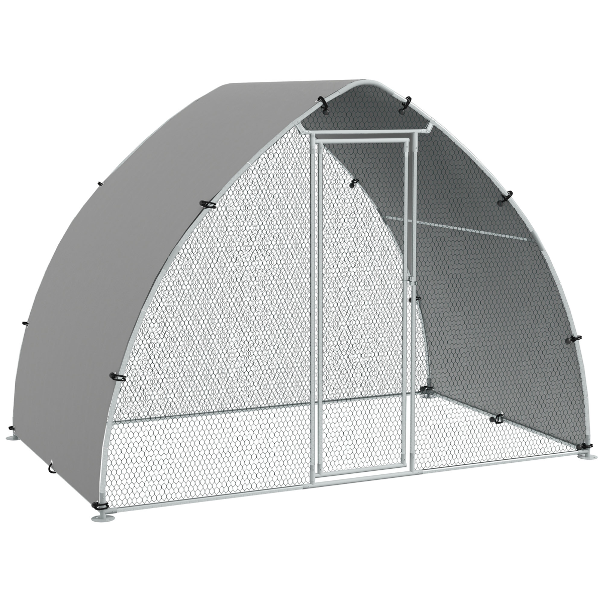 PawHut Walk-In Chicken Run with Cover, for 4-6 Chickens, 3 x 1.9 x 2.2m - from PawHut
