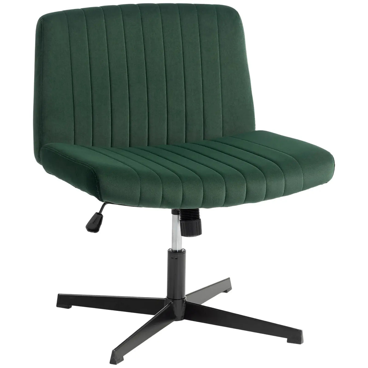 HOMCOM Flannel Criss Cross Legged Desk Chair, Armless Office Chair No Wheels, Green - from HOMCOM