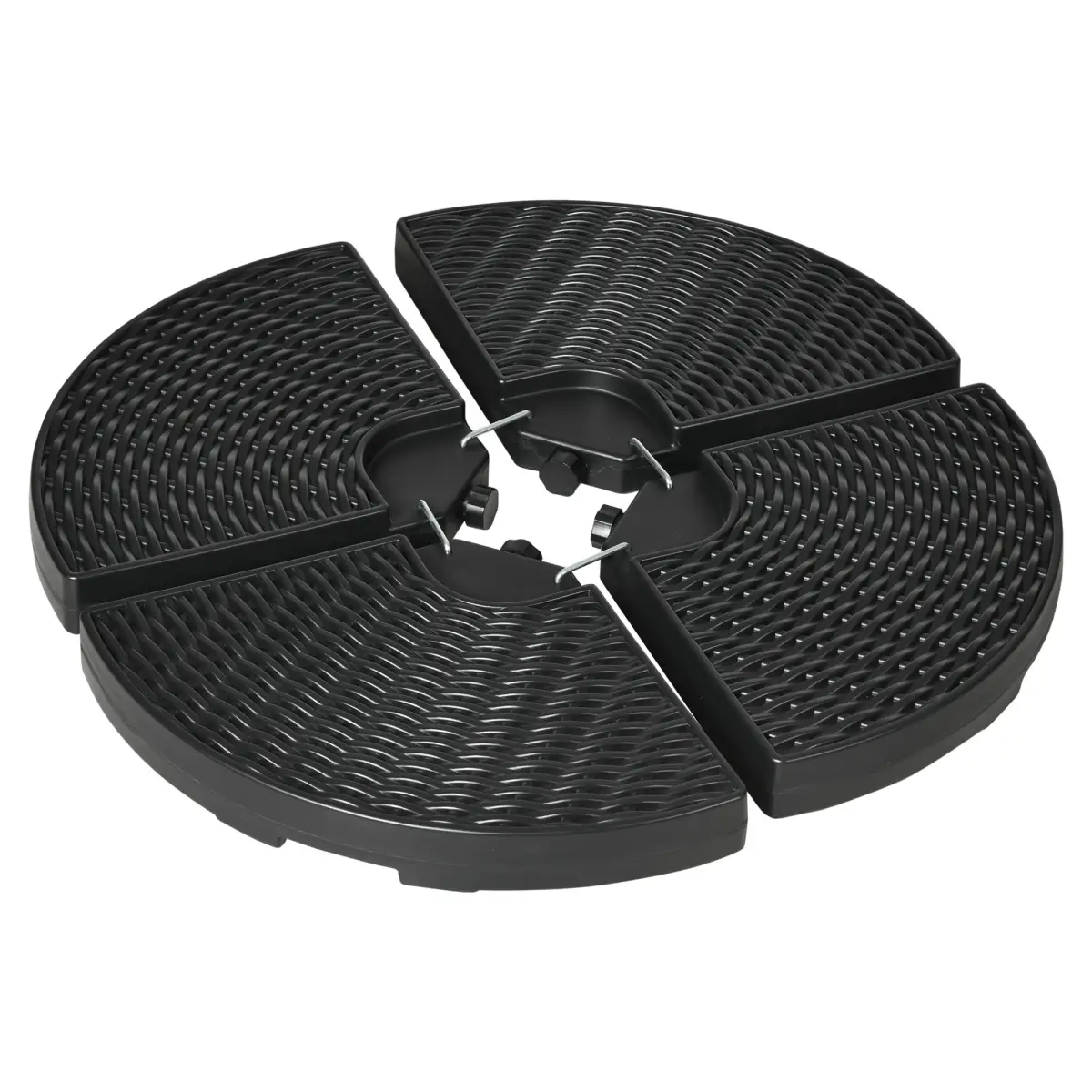 Outsunny Outsunny 4PCs Parasol Bases Umbrella Weights w/ Handles for Garden Patio, Black - Parasol
