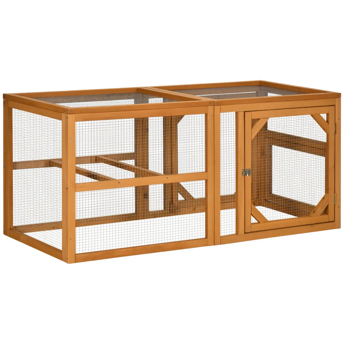 PawHut PawHut Wooden Chicken Coop w/ Perches, Doors, for 2-4 Chickens - Chicken Coop