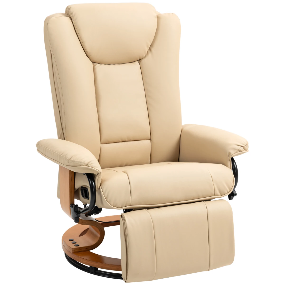 HOMCOM PU Leather Reclining Armchair For Living Room Beige - Recliner