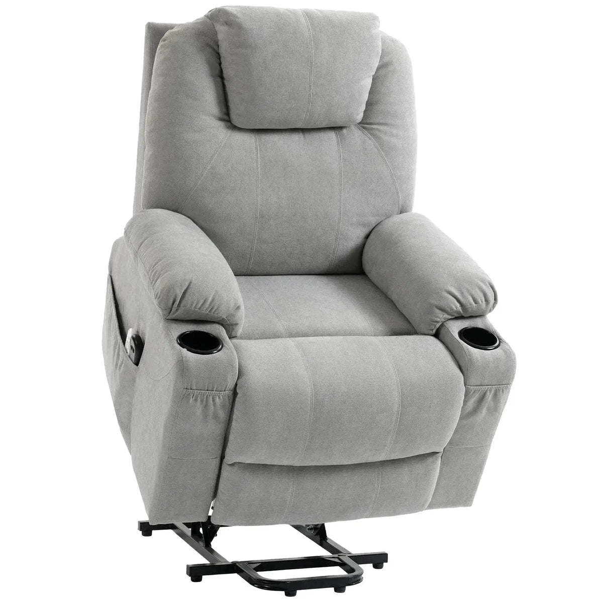 HOMCOM Power Lift Recliner Chair with Pocket Spring, Electric Lift Chair with Wide Backrest, Light Grey - from HOMCOM