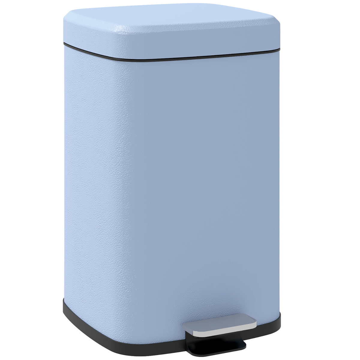 HOMCOM 20L Kitchen Pedal Bin, Metal Rubbish Bin with Soft-close Lid, Light Blue - from PawHut