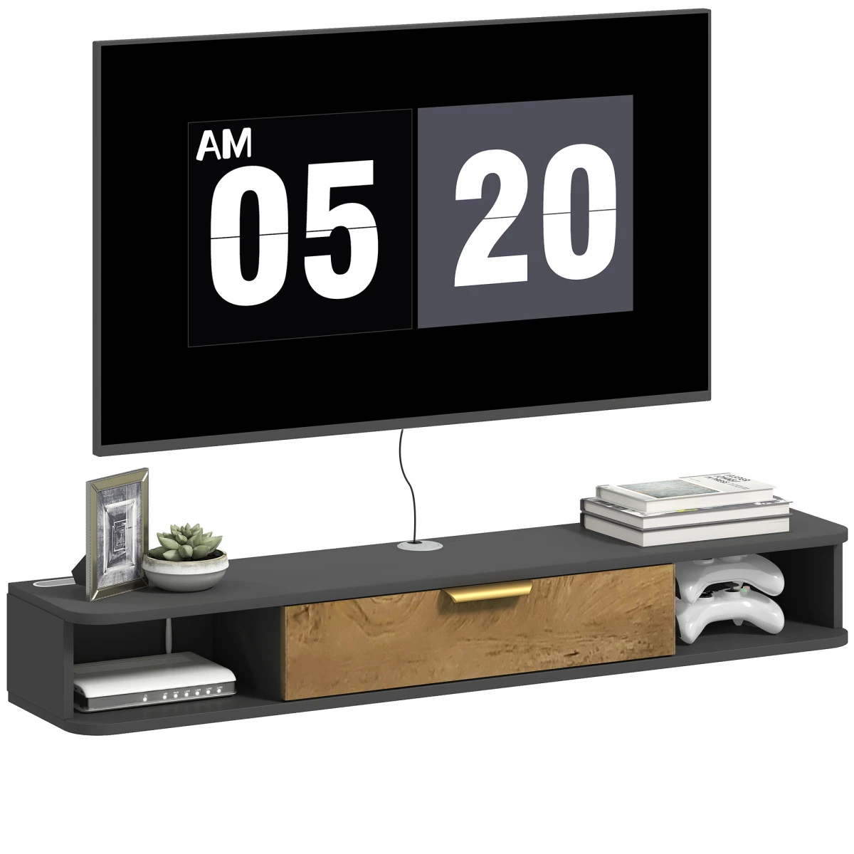 HOMCOM TV Console 120 cm with Cable Holes for Living Room - TV Unit