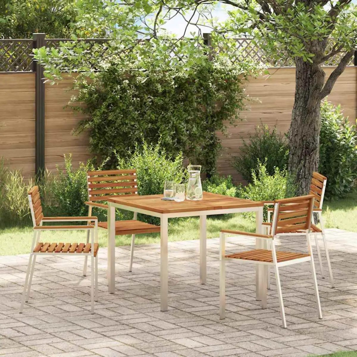 vidaXL vidaXL Garden Chair 4 pcs Oil Natural Solid Acacia Wood - Garden Chairs