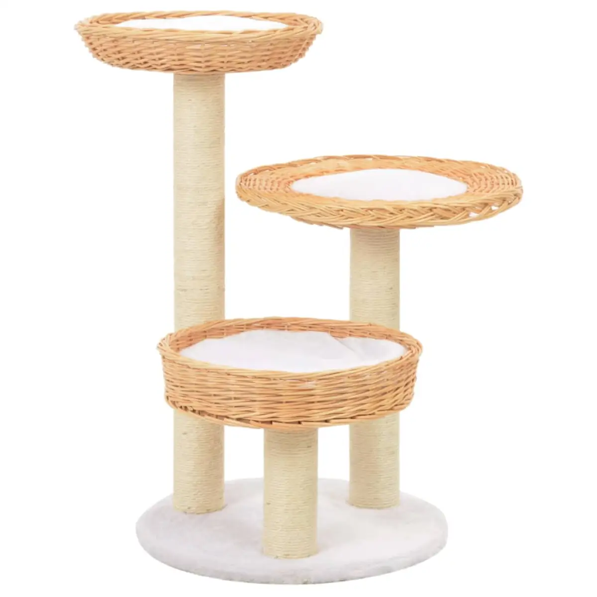 vidaXL vidaXL Cat Tree with Sisal Scratching Post Natural Willow Wood - Cat Tree