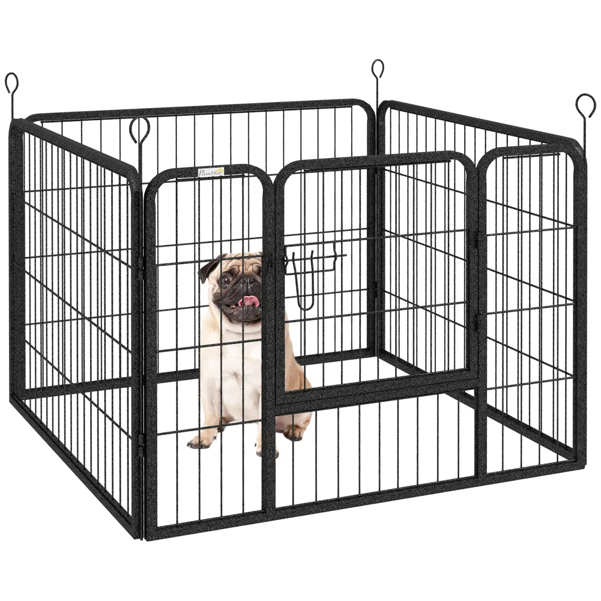 PawHut Pawhut Metal Pet Playpen Dog Kennel w/Door Latches In/Outdoor Use 82Lx82Wx60Hcm - Pet Playpen