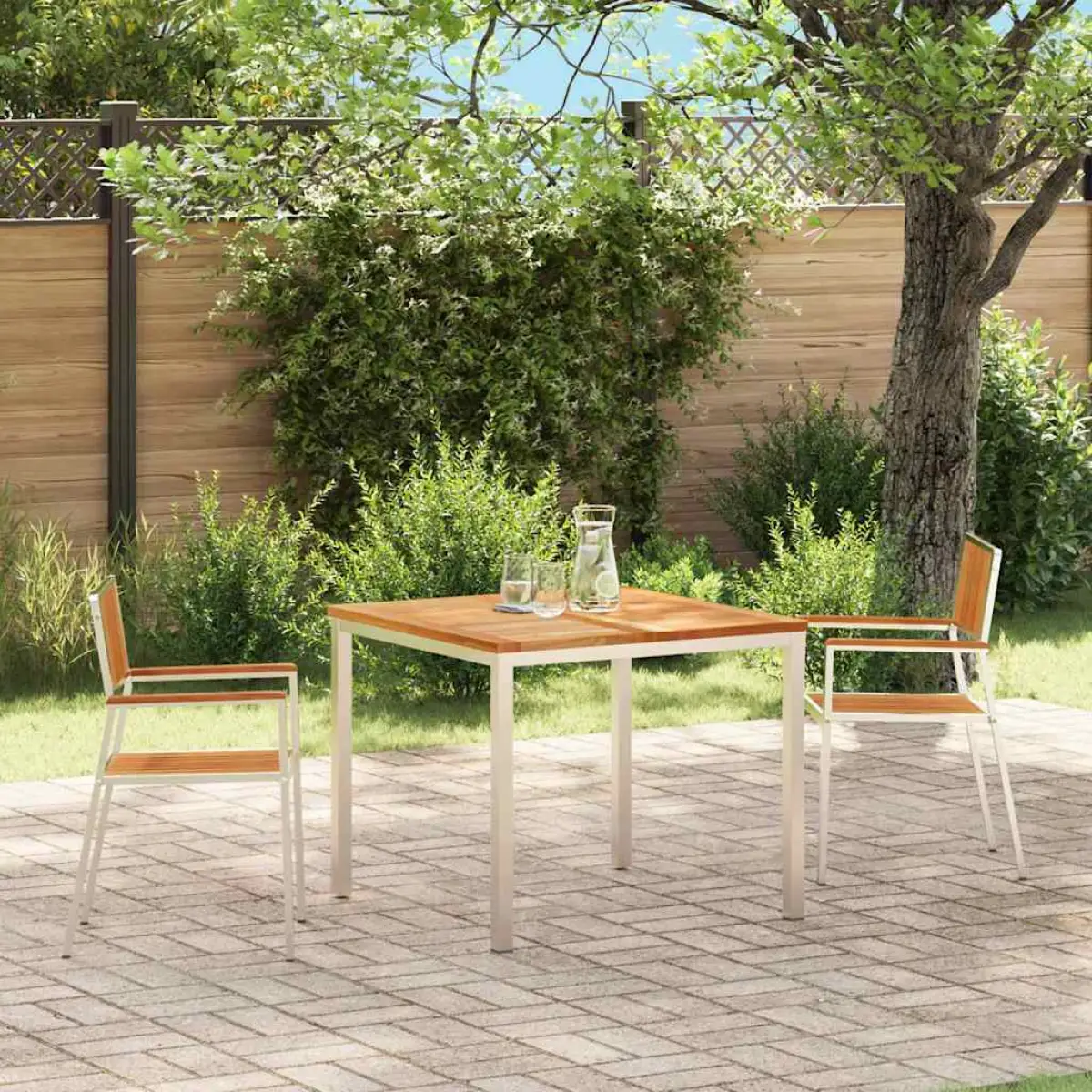 vidaXL vidaXL Garden Chair 2 pcs Brown 56 x 54.5 x 87 cm Solid Teak Wood -