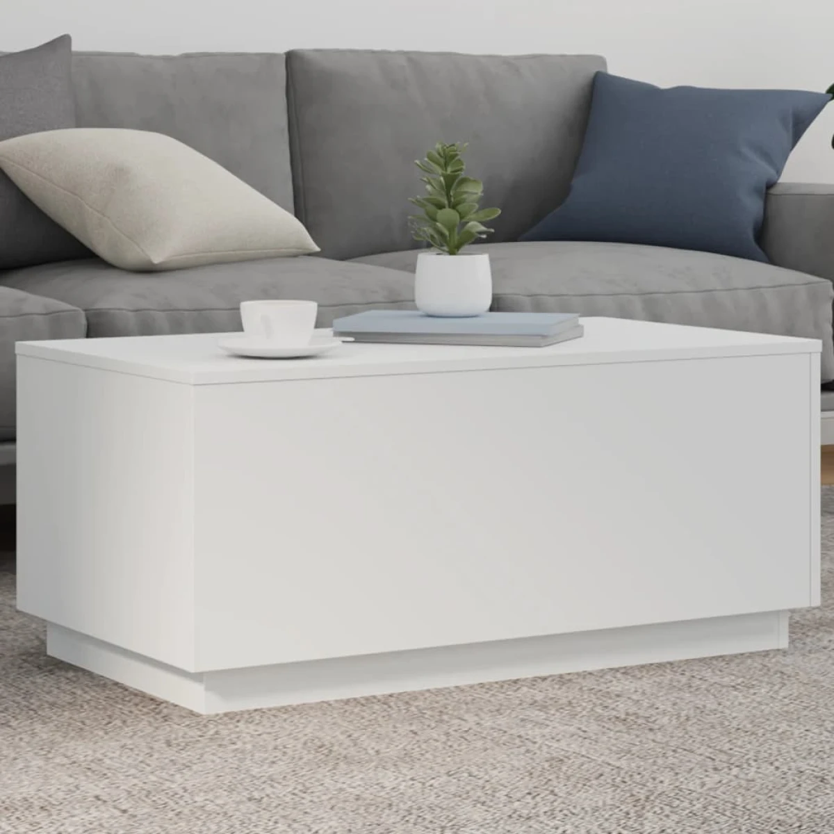 vidaXL VidaXL Coffee Table 90x50x40 LED Lights Lounge - Coffee Table