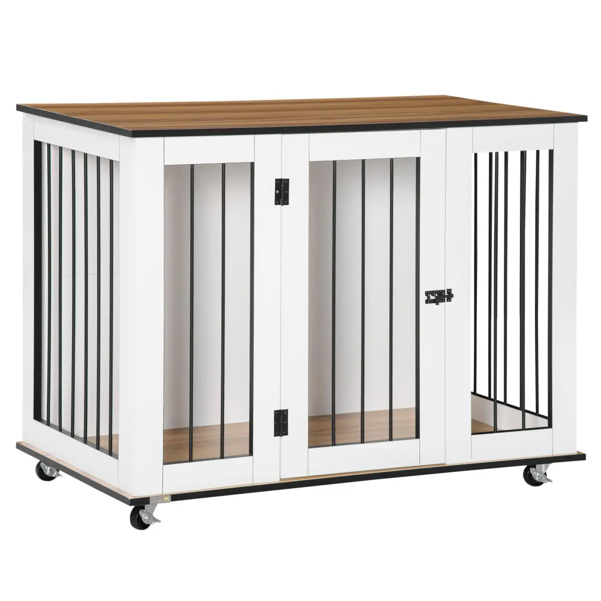 Unbranded Dog Crate Furniture End Table w/ Lockable Door, for Large Dogs - White Pawhut -