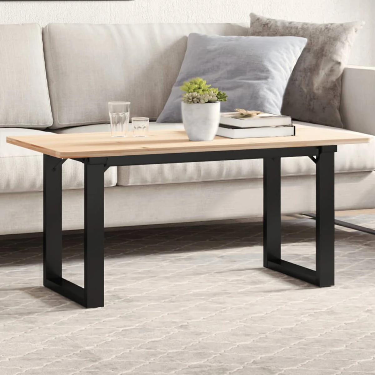 vidaXL vidaXL Coffee Table Legs O Frame 80x40x43 cm Powder Coated Steel For DIY Industrial Table - Coffee Table