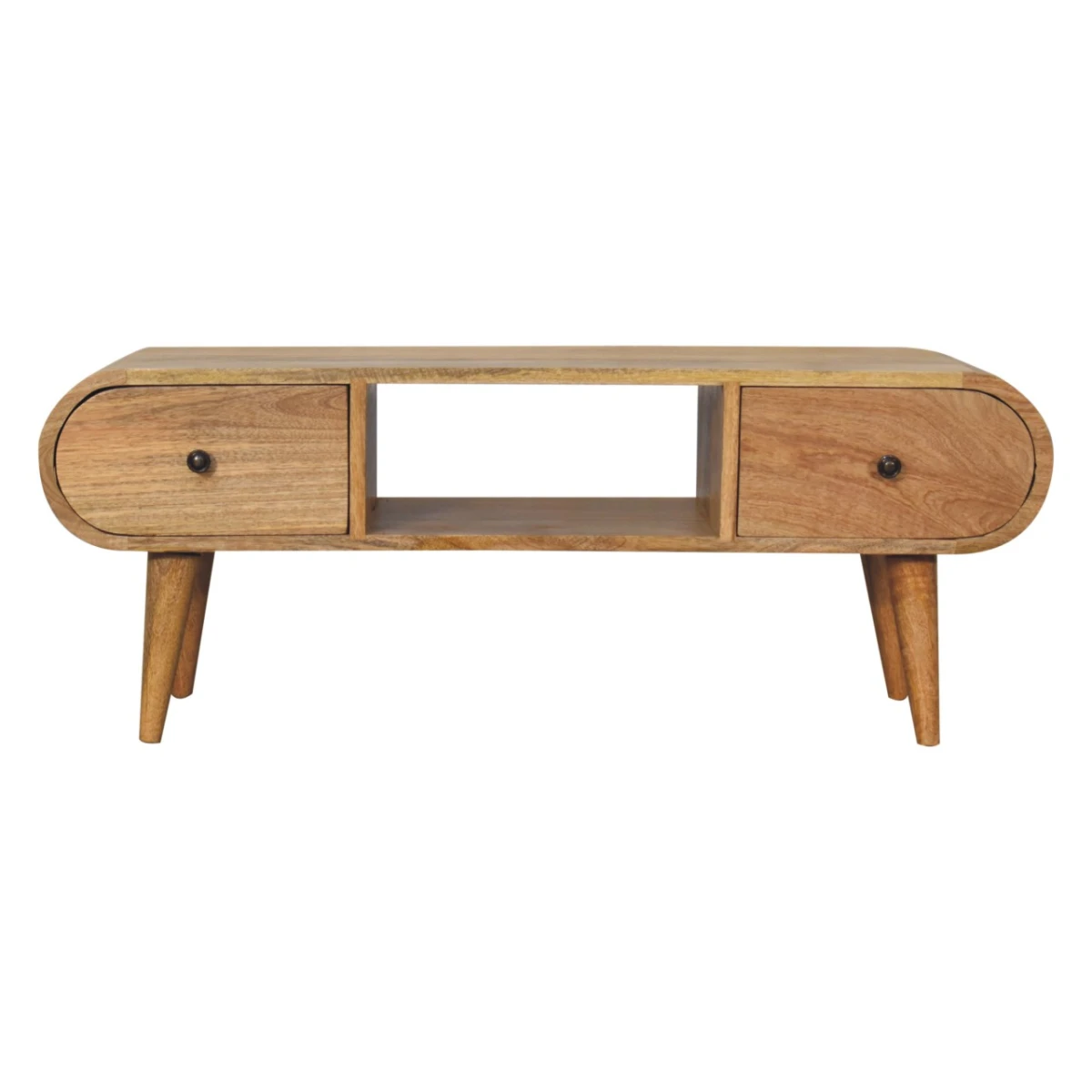 Artisan Furniture Artisan Solid Wood Circular TV Unit Beige With Two Drawers - TV Unit