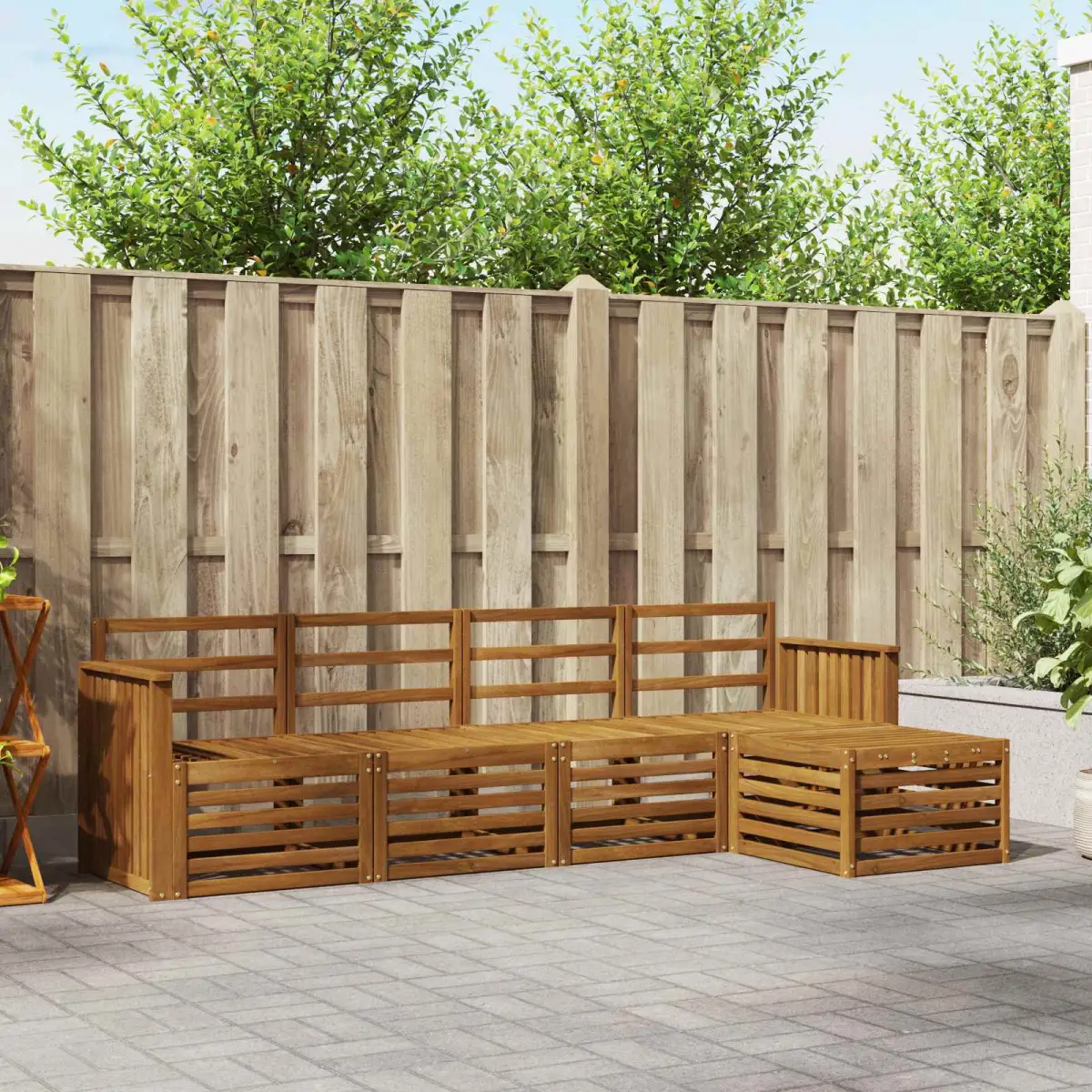 vidaXL vidaXL Outdoor Sofa Set 5 pcs Natural - Garden Sofa Sets