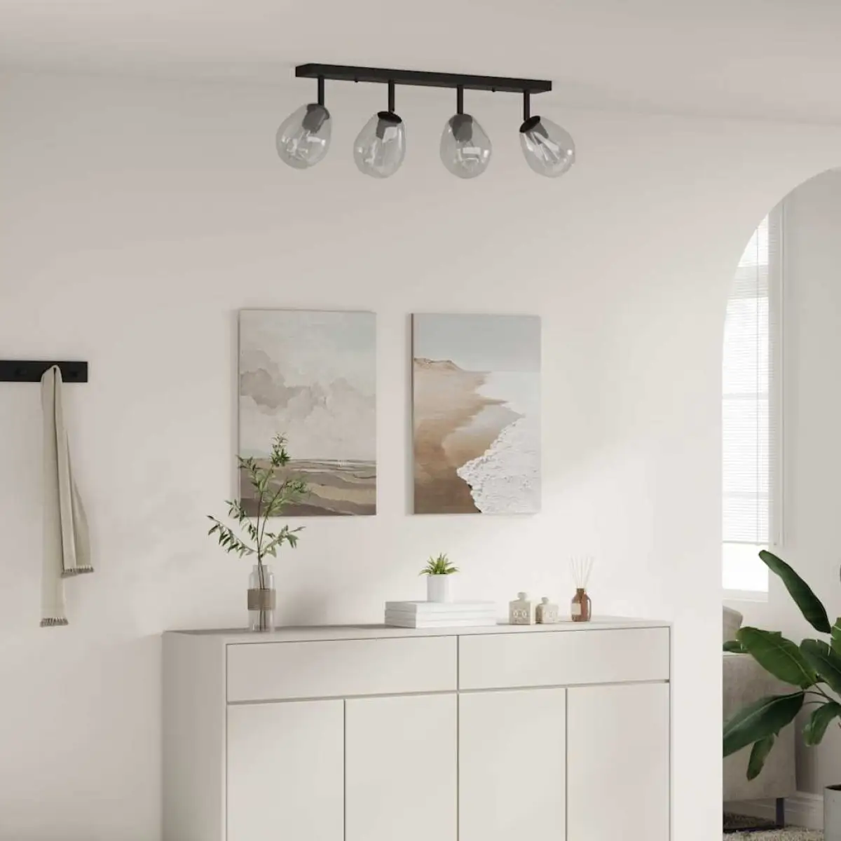 vidaXL vidaXL Ceiling Spotlight Black 73.5 x 13 x 26 cm Glass and Metal - Spotlight