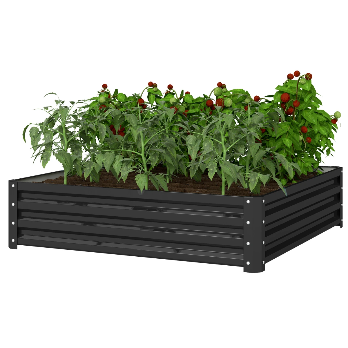Sturdy Raised Garden Bed 120x120cm Open Bottom for Gardeners by Outsunny
