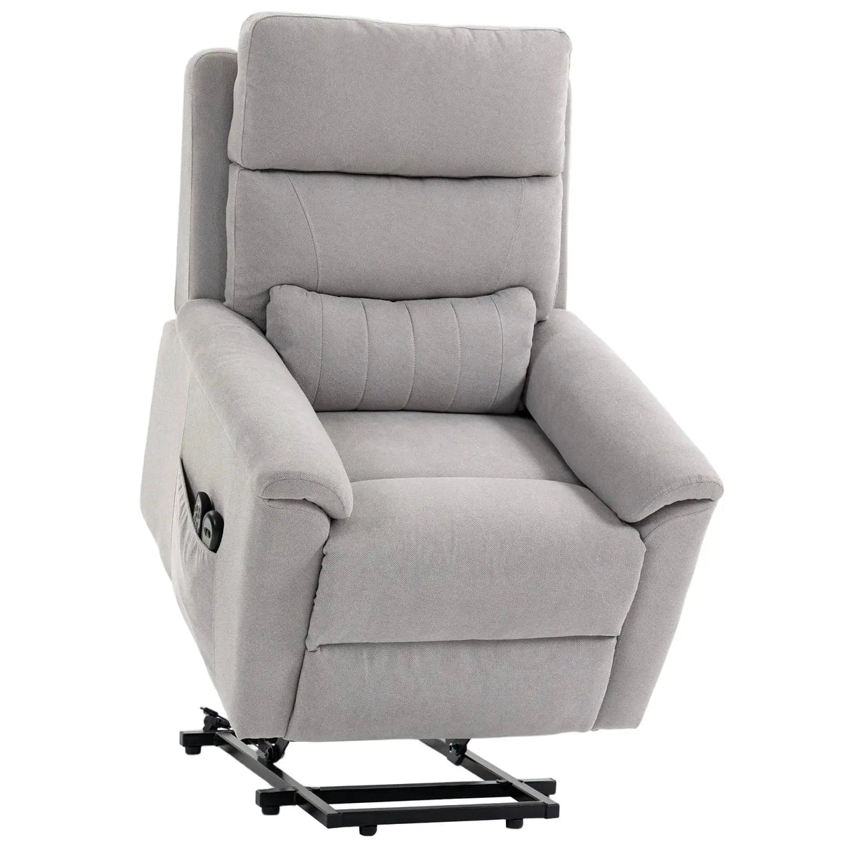 HOMCOM Power lift recliner chair with Massage and Heat, Terry Cloth Electric Lift Chair with Spring Cushion, Light Grey - from HOMCOM