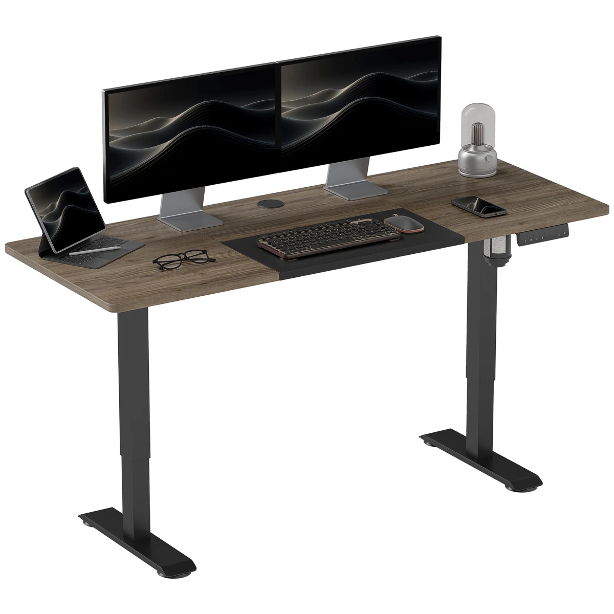 Unbranded Vinsetto Height Adjustable Electric Standing Desk 140cmx70cm Four Memory Presets For Sit Stand Work - Desk