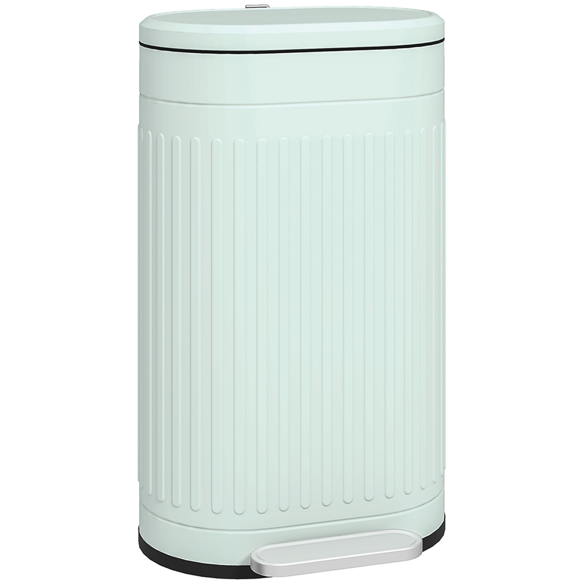 HOMCOM 30L Pedal Bin, Metal Kitchen Bin with Soft-close Lid, Light Green - from HOMCOM
