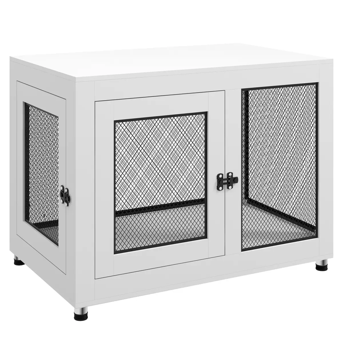 PawHut Dog Kennel Furniture End Table w/ Two Doors, Soft Cushion for Large, Medium Dogs - Dog Kennel