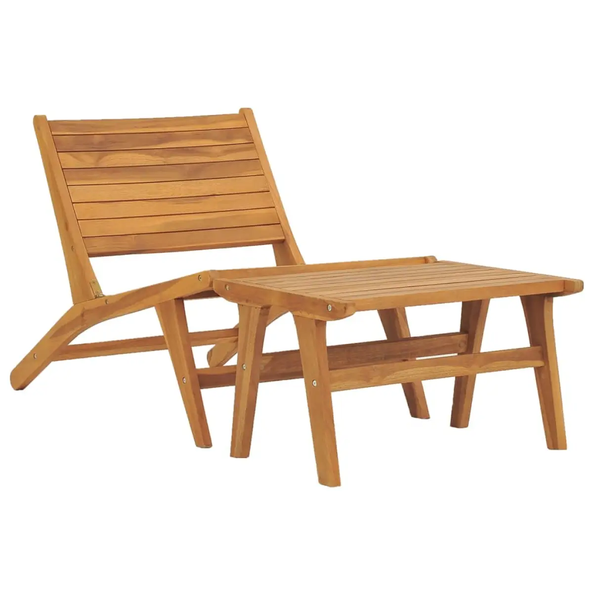 vidaXL vidaXL Garden Chair with Footrest Solid Teak Wood - Garden Chairs