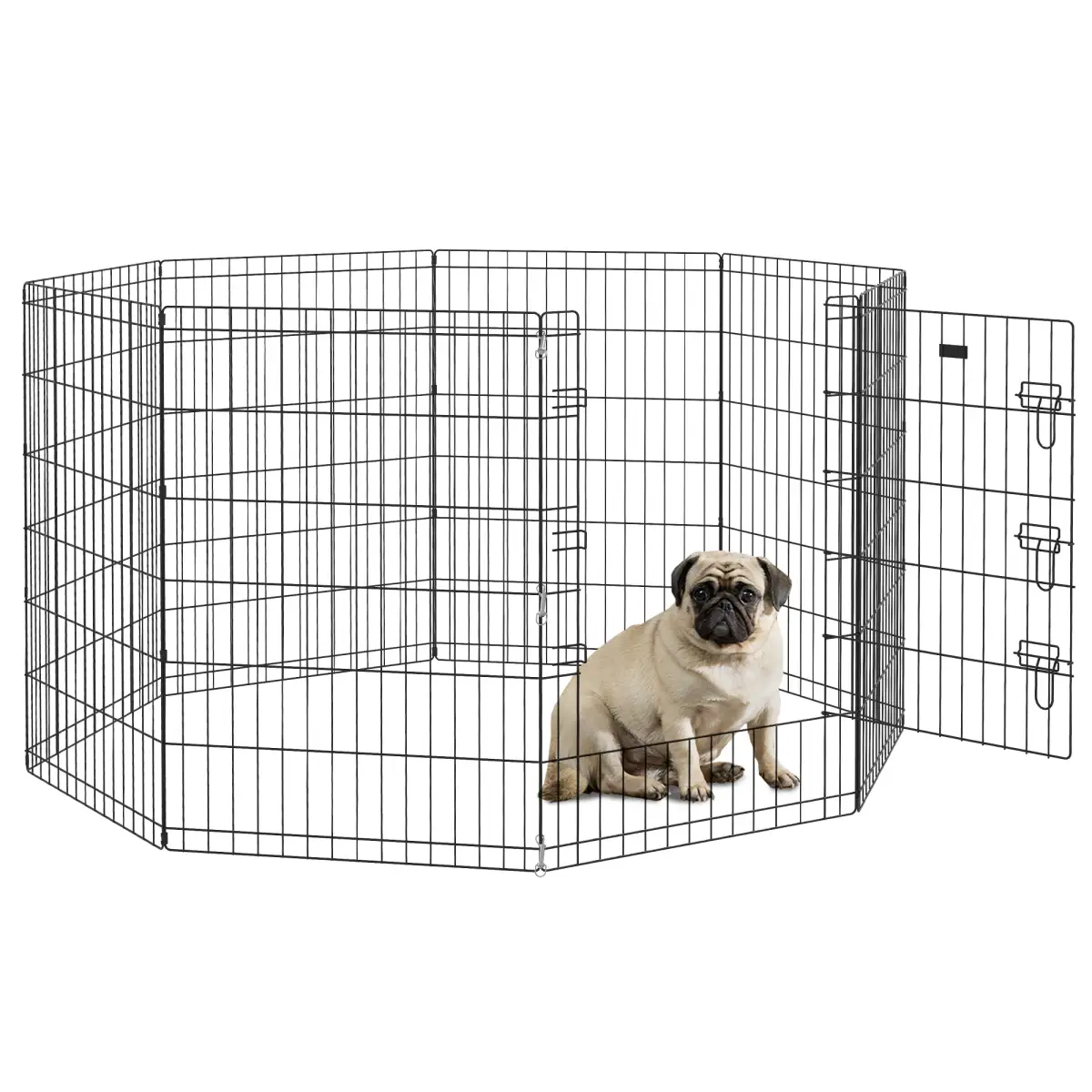 PawHut PawHut 8-Panel DIY Dog Pen with Door for Indoor/Outdoor Use, 91cm High - Pet Playpen
