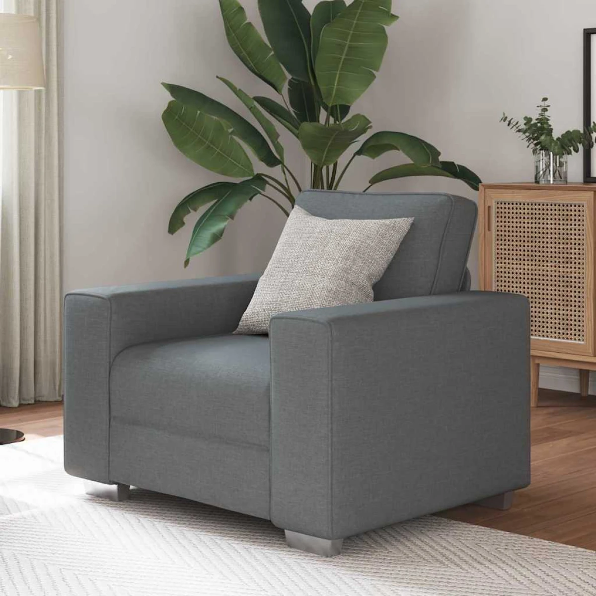 vidaXL VidaXL Sofa 100x77x82 cm With Cushion Dark Grey Home Use - Sofa