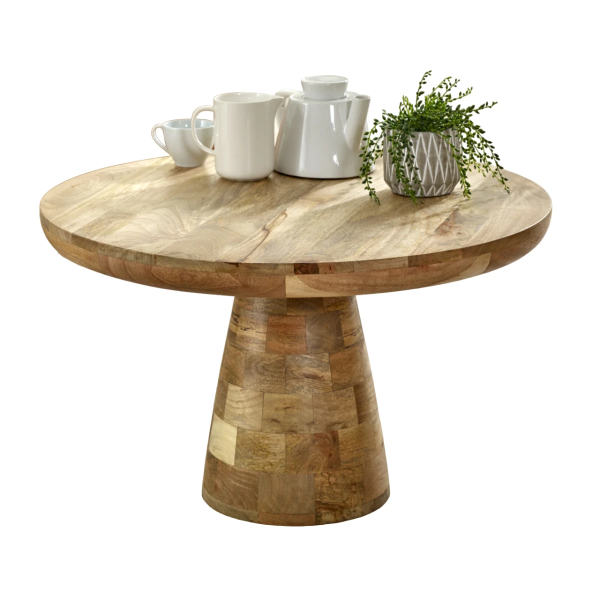 Indian Hub Surrey Mango Wood Round Table Eco Handmade Decor - Coffee Table