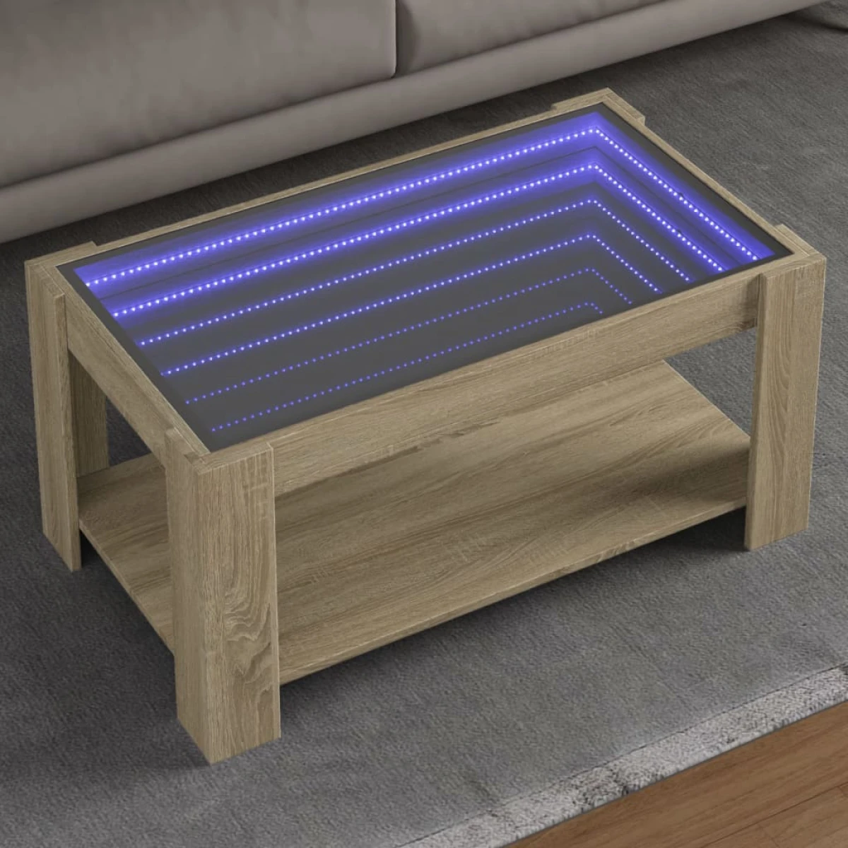 vidaXL vidaXL Coffee Table 93x53x45 cm LED Mirror - Coffee Table