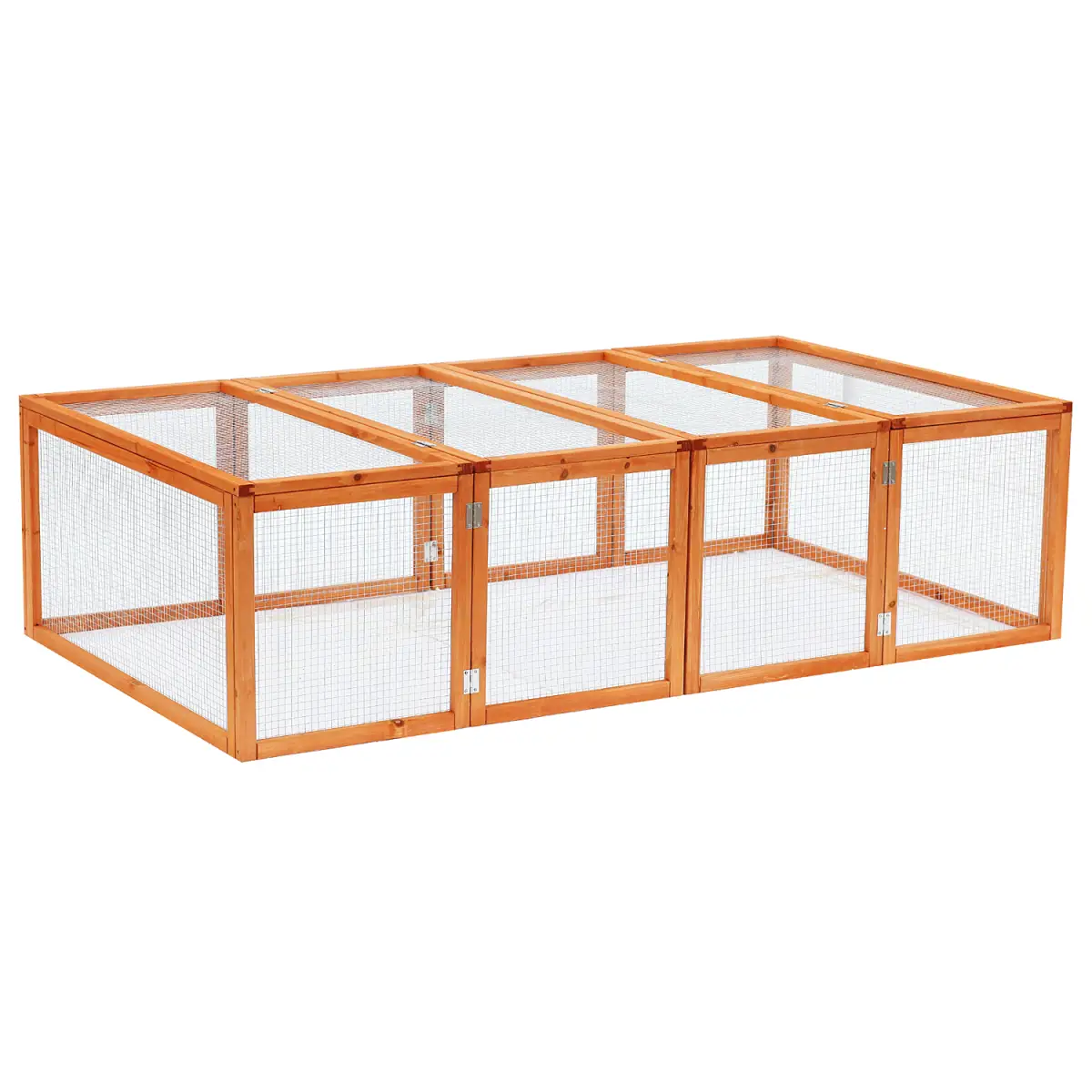 Pawhut New Rabbit Hutch Cage with Run and Play Space Mesh Wire Safety for Outdoor - Rabbit Hutch