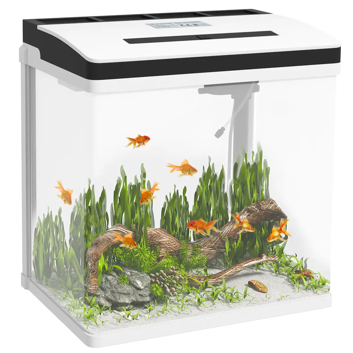 PawHut PawHut Aquarium 28L Glass Fish Tank w/ Filter, LED Lighting, Water Pump - Aquariums
