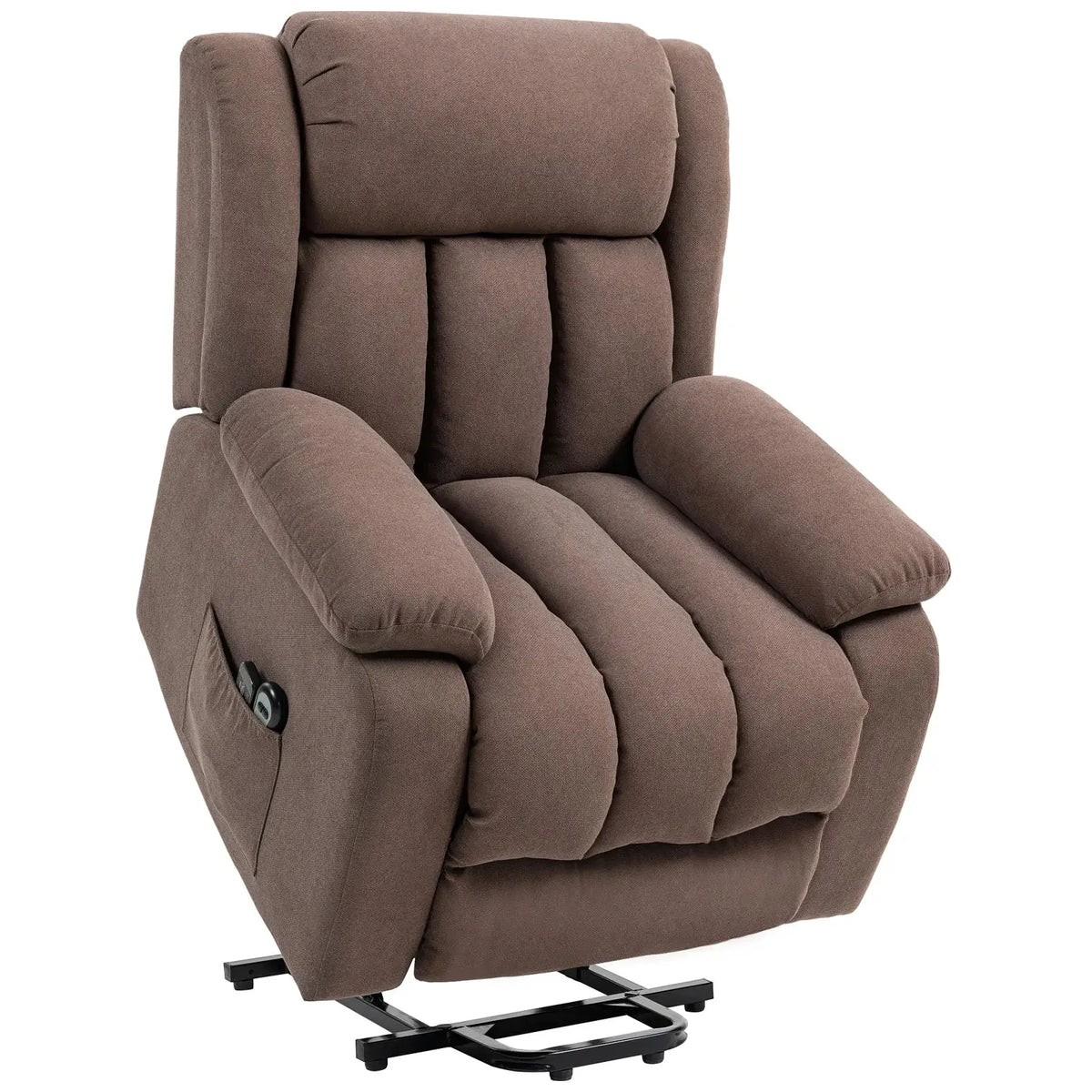 HOMCOM Power Lift Recliner Chair with Vibration Massage, Lift Chair for Elderly with Footrest, Remote, Side Pocket, Dark Brown - from HOMCOM