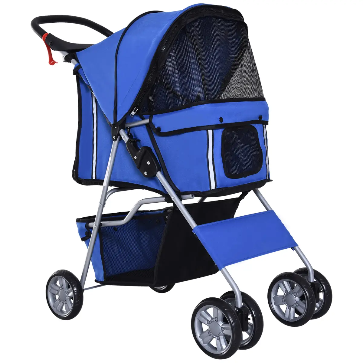 Pawhut Pet Stroller Cat Dog Jogger Puppy Pushchair Travel Cart Carrier Walk 4 Wheels - Pet Carrier