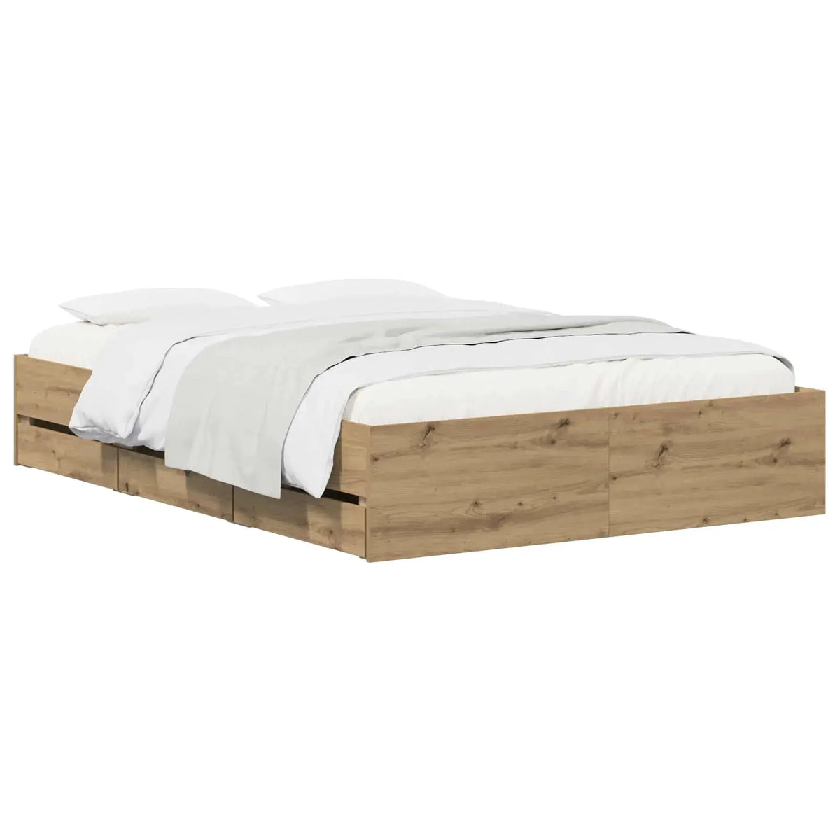 vidaXL Bed Frame with Storage Artisan Oak 150 x 200 cm Engineered wood - from vidaXL