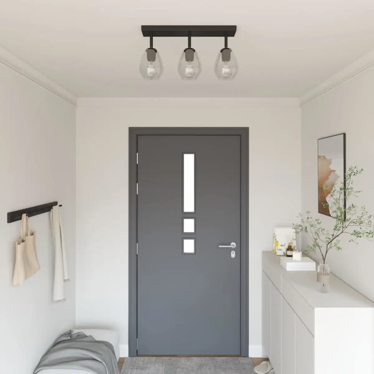 vidaXL vidaXL Ceiling Spotlight Black 54 x 13 x 26 cm Glass and Metal - Spotlight