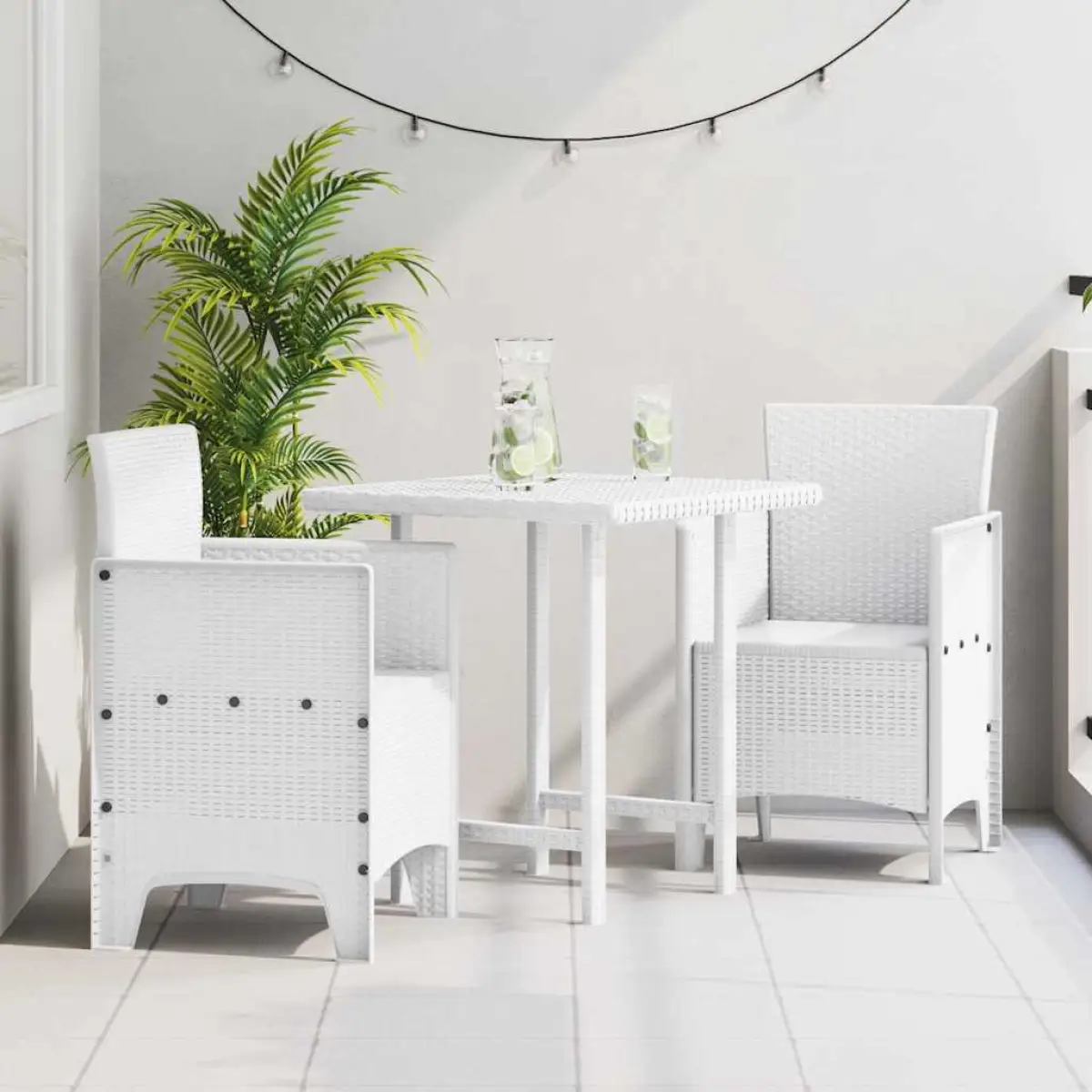 vidaXL vidaXL Garden Chair 2 pcs White 53 x 49 x 85 cm Polypropylene - Garden Chairs