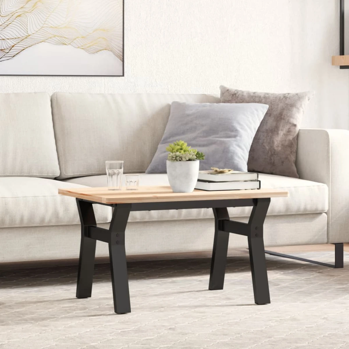 VidaXL Y Frame Coffee Table Legs 60x40x38 cm Steel Powder Coated Industrial DIY Table Build by vidaXL