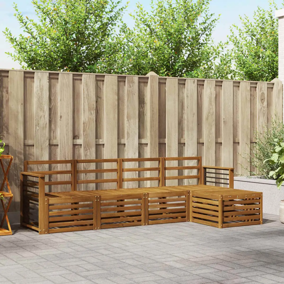 vidaXL vidaXL Sofa Sets 5 pcs Natural Solid Acacia Wood - Garden Sofa Sets
