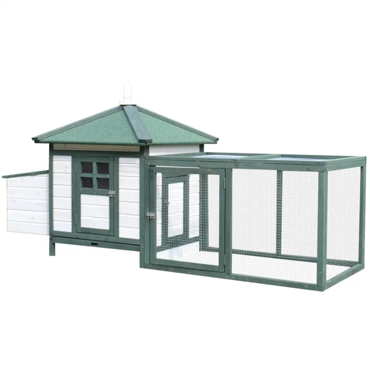 PawHut PawHut Chicken Coop Hen Poultry House w/ Nesting Box Outdoor Run Patio Wooden - Chicken Coop