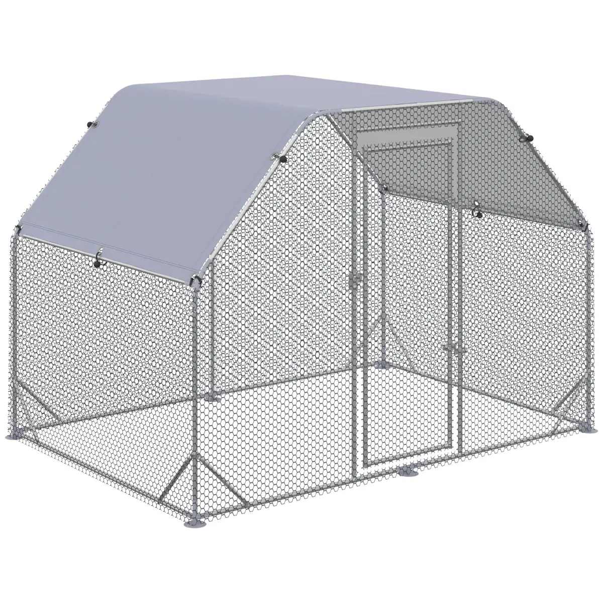 PawHut Chicken Run W/ Roof, Walk In Chicken Coop for 4-6 Chickens, Hen House - Chicken Coop