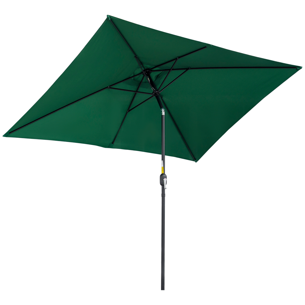 Outsunny Outsunny 3x2m Patio Parasol Canopy Tilt Crank 6 Ribs Sun Shade Garden Green - Parasol