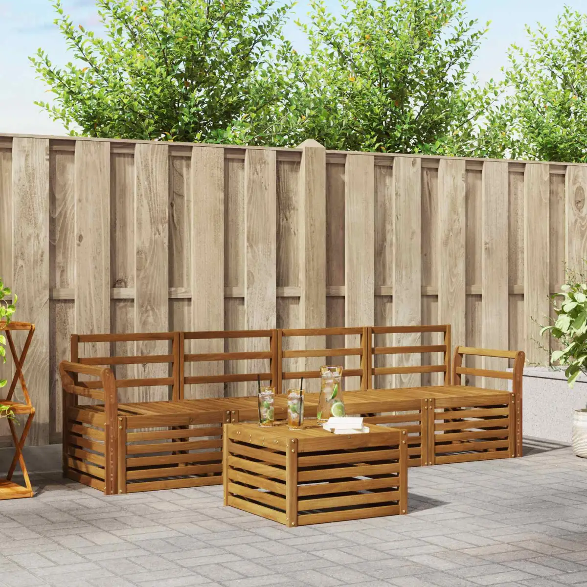 vidaXL vidaXL Sofa Sets Natural Solid Acacia Wood - Garden Sofa Sets