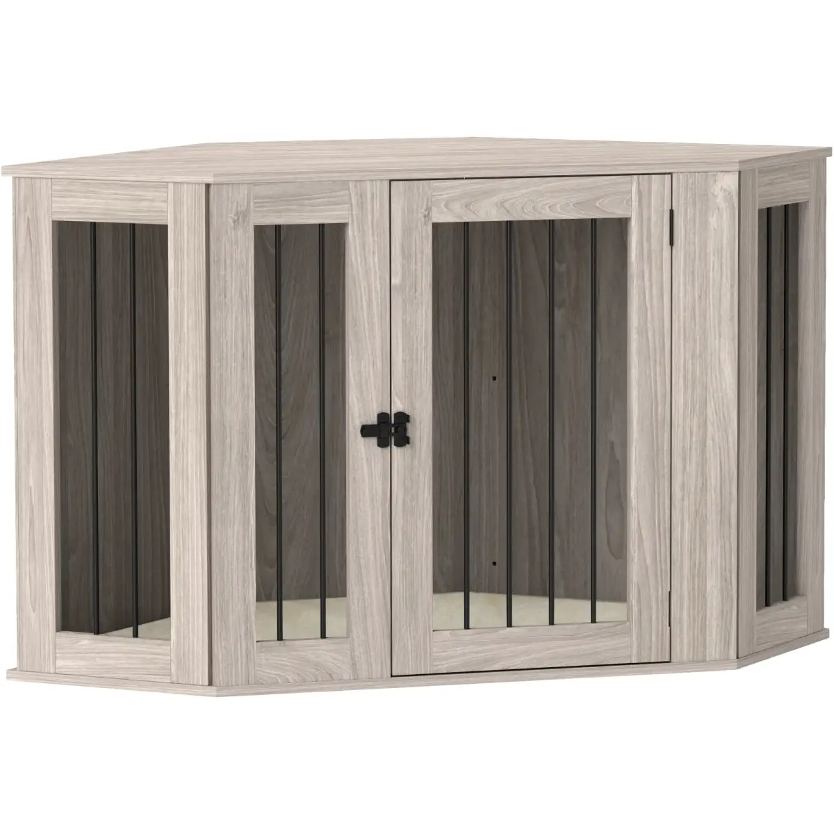 PawHut PawHut Dog Crate Furniture for Large Dogs w/ Cushion, Door - Walnut Brown - Dog Crate