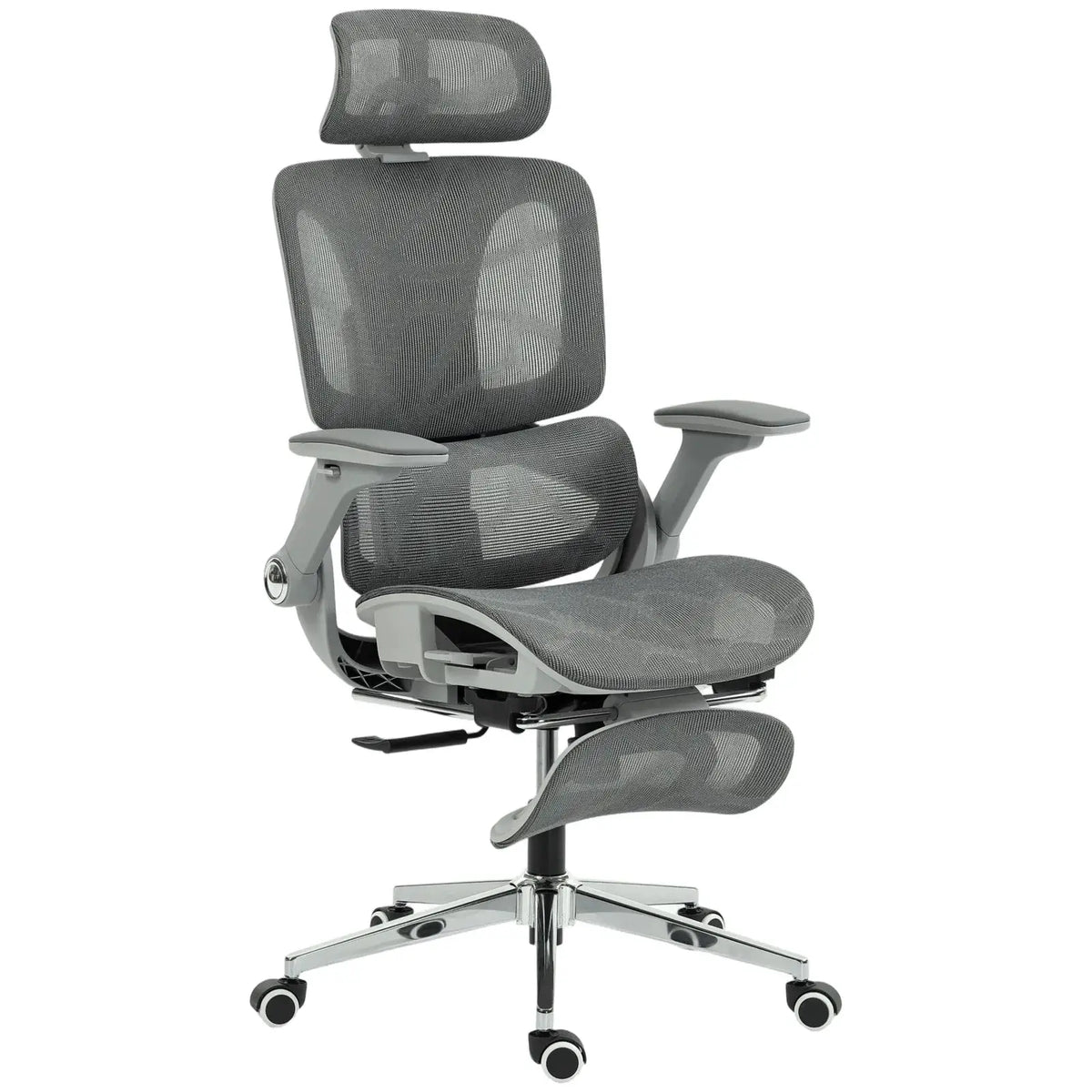 HOMCOM Ergonomic Office Chair, High Back Mesh Desk Chair, Grey - from HOMCOM